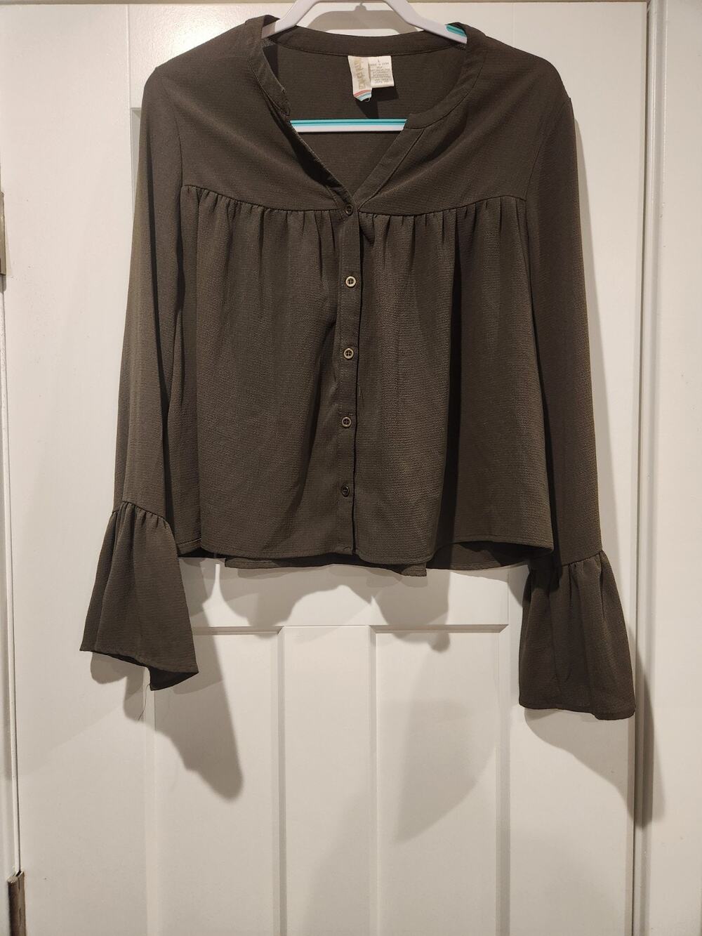 Mimi Chica L Olive Green Blouse
